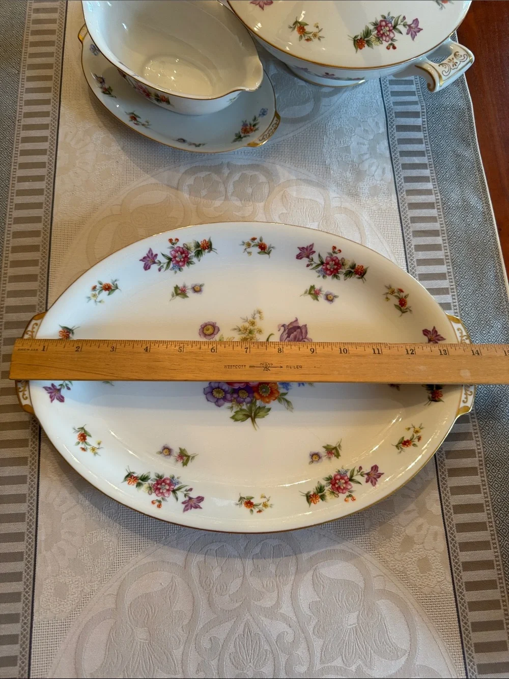 Vintage Harmony House Dresdania China.  Platter and Pen Vegetable Bowl